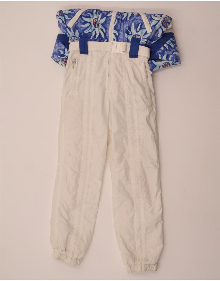 Ellesse Womens Hooded Oversized Ski Jumpsuit IT 40 Small White Floral