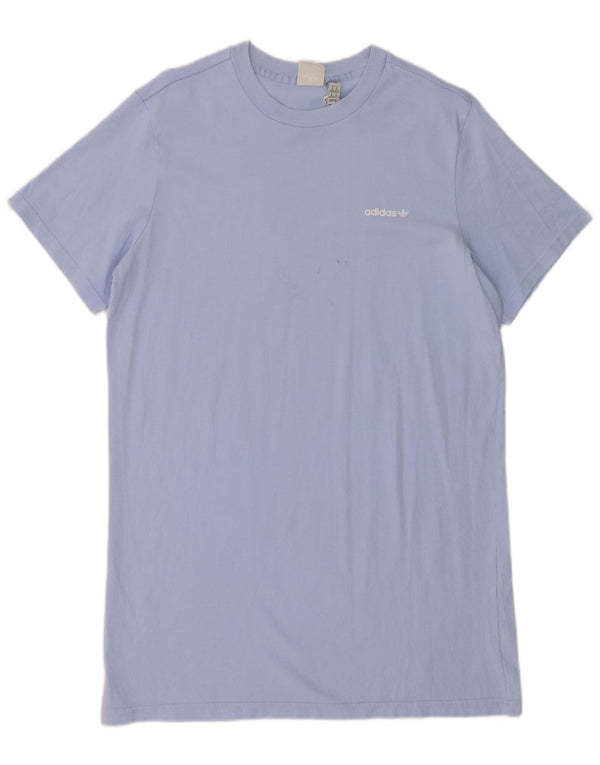 Adidas Womens T-Shirt Dress UK 12/14 Medium Blue Cotton