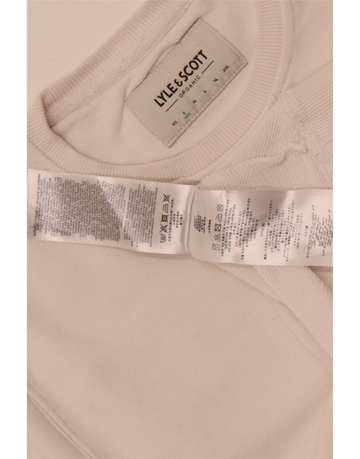 Lyle & Scott Mens Sweatshirt Jumper Small White Cotton