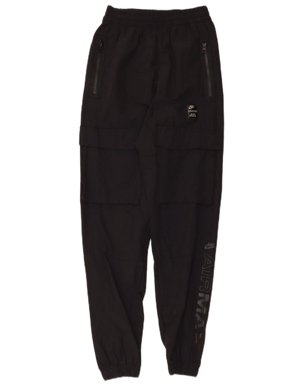 Nike Womens Graphic Cargo Tracksuit Trousers Joggers UK 4 XS Black Nylon