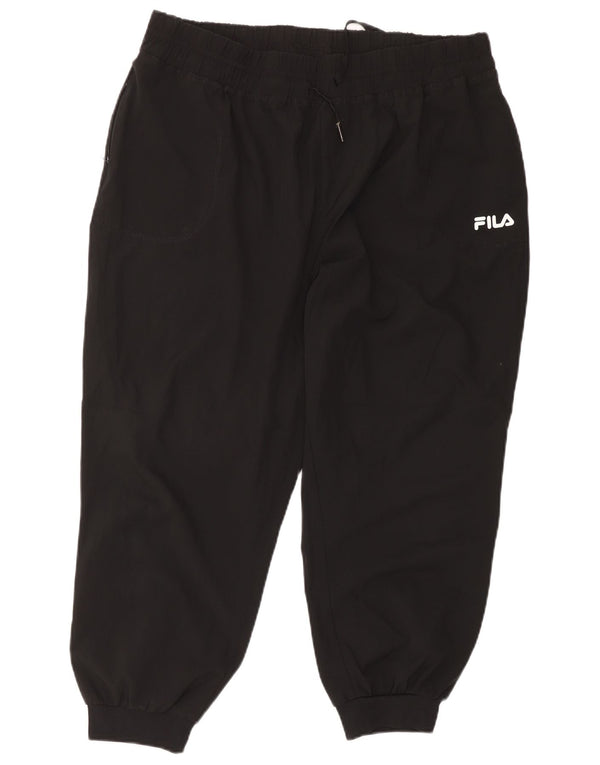 Fila Womens Crop Tracksuit Trousers Joggers UK 18 XL  Black Polyester