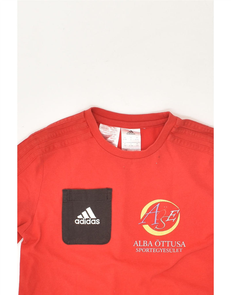 ADIDAS Boys Graphic T-Shirt Top 9-10 Years Red Cotton | Vintage Adidas | Thrift | Second-Hand Adidas | Used Clothing | Messina Hembry 