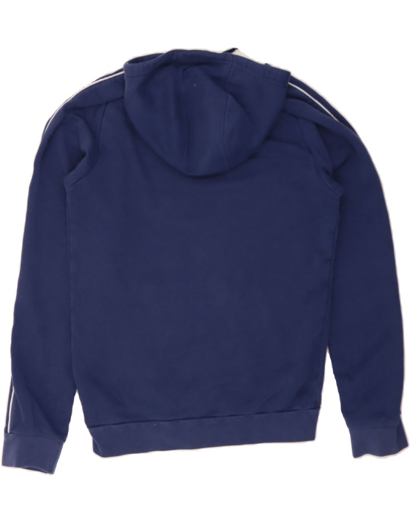 ADIDAS Mens Graphic Hoodie Jumper Small Navy Blue Cotton Vintage Adidas and Second-Hand Adidas from Messina Hembry 