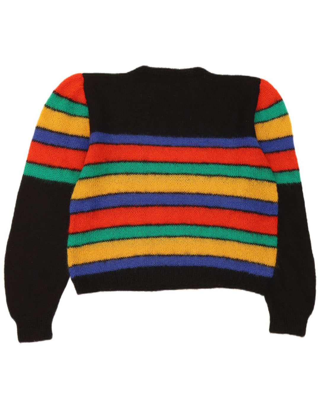 Vintage Womens Crew Neck Jumper Sweater UK 14 Large Multicoloured Striped