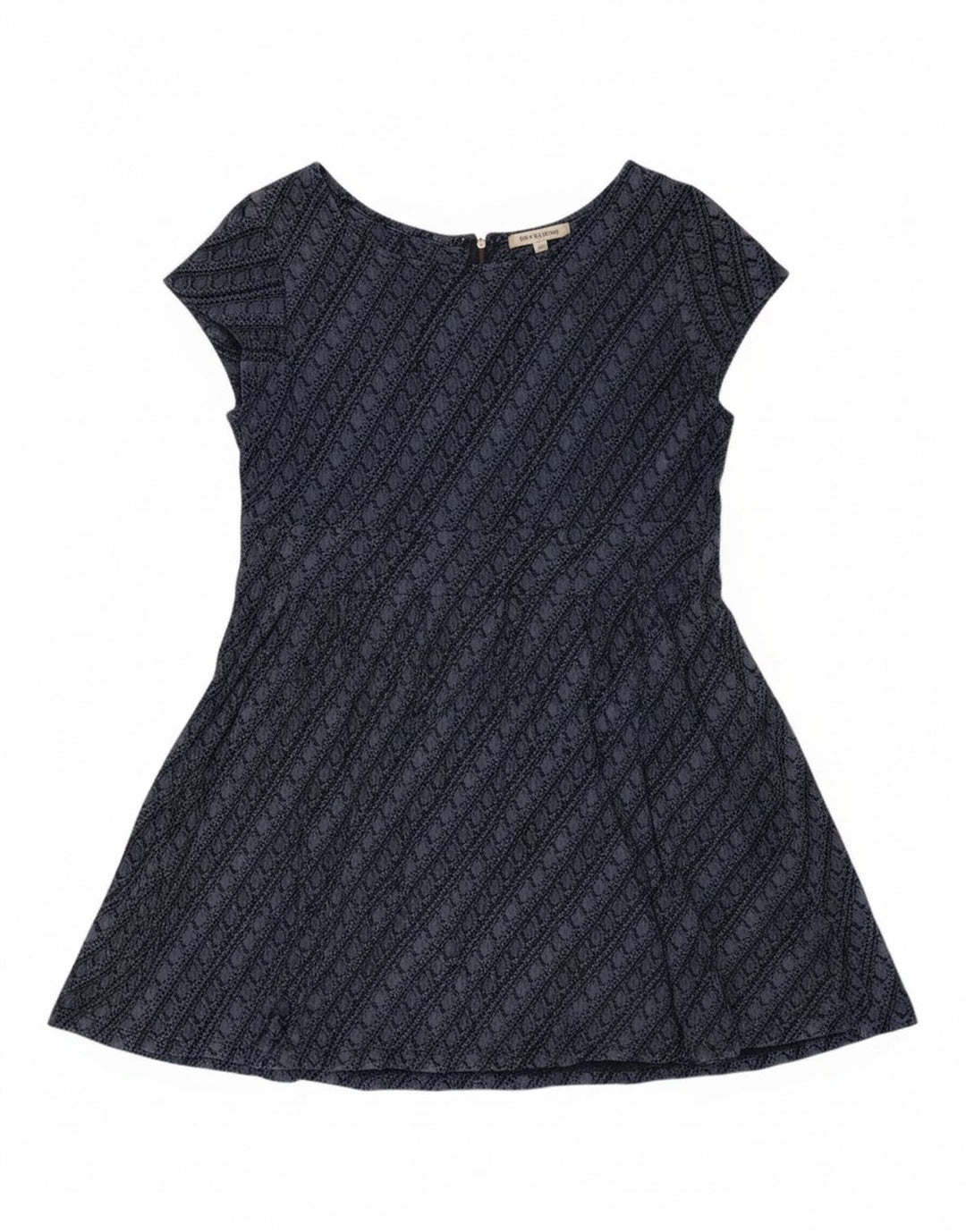 FAT FACE Womens A-Line Dress UK 14 Medium Navy Blue Geometric Viscose