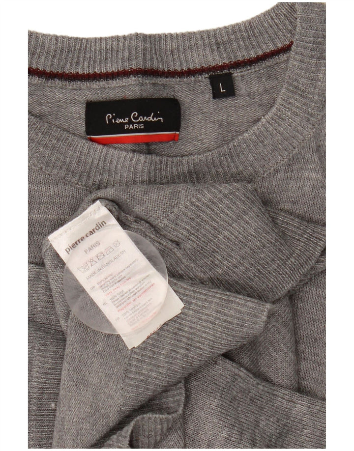 Pierre Cardin Mens Crew Neck Jumper Sweater Large Grey Acrylic