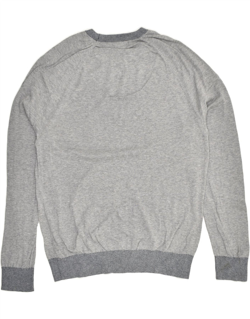 BANANA REPUBLIC Mens Crew Neck Jumper Sweater Large Grey Cotton | Vintage Banana Republic | Thrift | Second-Hand Banana Republic | Used Clothing | Messina Hembry 