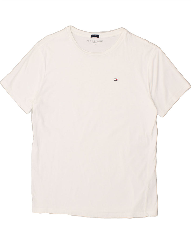 TOMMY HILFIGER Mens T-Shirt Top Small White Cotton Vintage Tommy Hilfiger and Second-Hand Tommy Hilfiger from Messina Hembry 