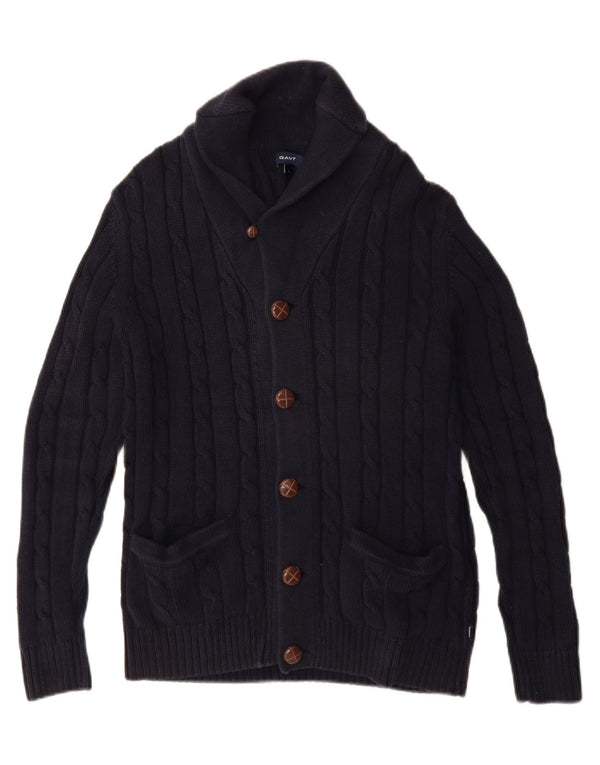 Gant Mens Cardigan Sweater Large Navy Blue Cotton
