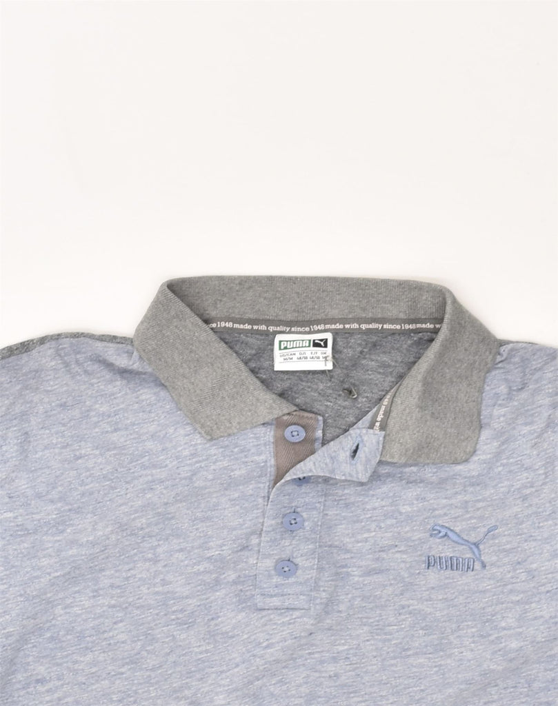 PUMA Mens Polo Shirt Medium Grey Cotton | Vintage Puma | Thrift | Second-Hand Puma | Used Clothing | Messina Hembry 