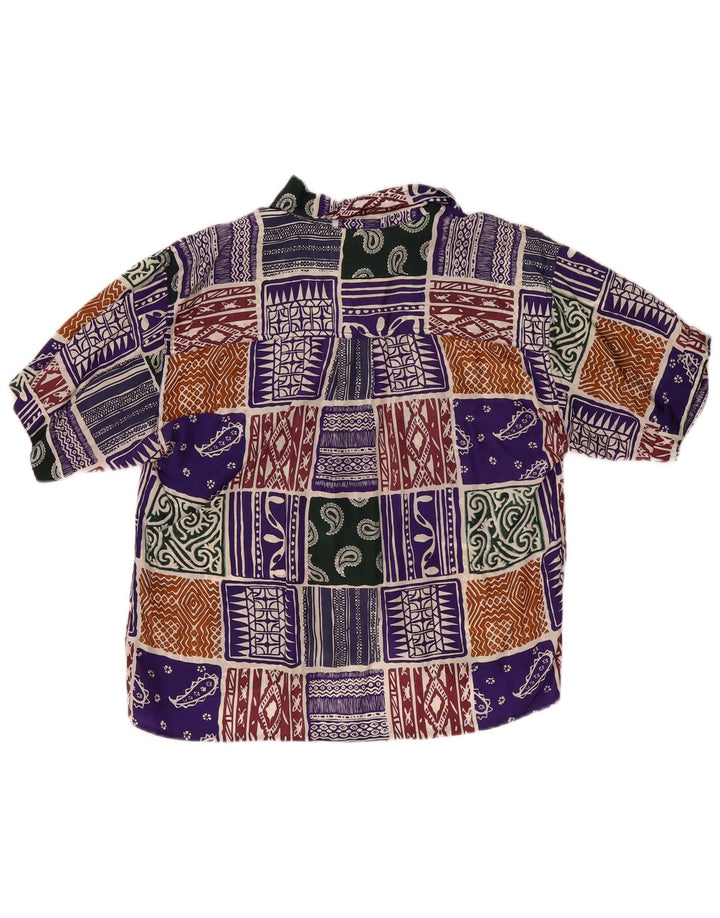 Vintage Womens Shirt Blouse UK 16 Large Multicoloured Patchwork
