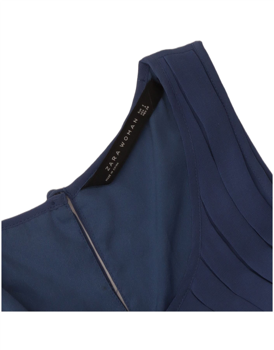 Zara Womens Sleeveless A-Line Dress UK 10 Small Blue