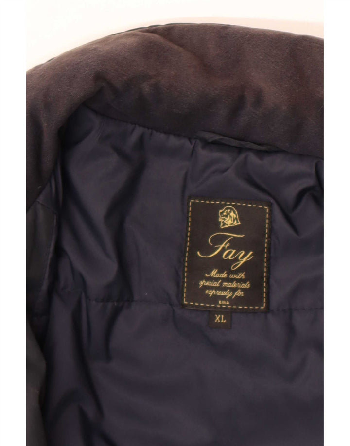 Fay Mens Hooded Windbreaker Jacket UK 42 XL Navy Blue