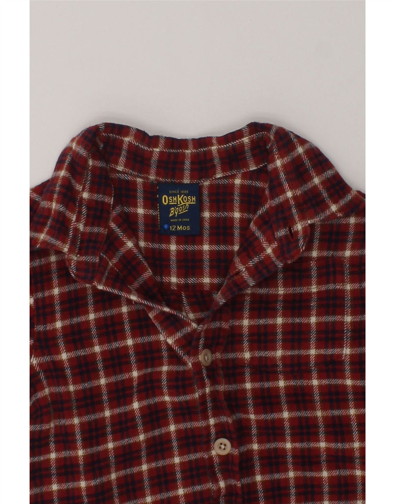 OSH KOSH Baby Boys Flannel Shirt 9-12 Months Red Check Cotton | Vintage Osh Kosh | Thrift | Second-Hand Osh Kosh | Used Clothing | Messina Hembry 