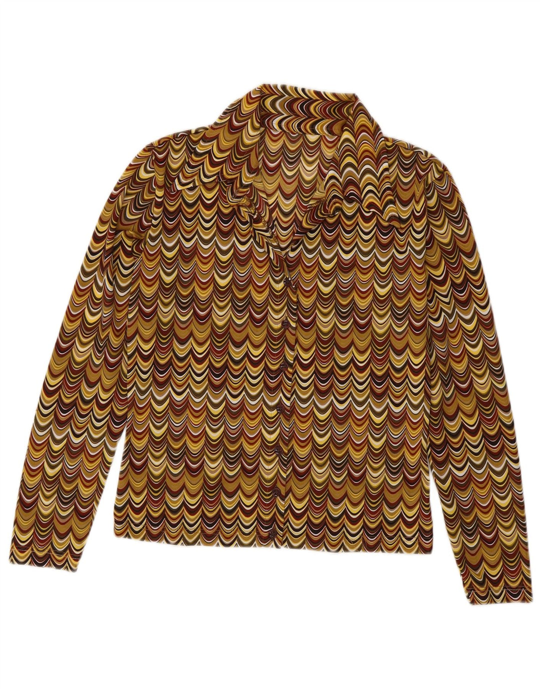 Vintage Womens Shirt Blouse UK 12 Medium Multicoloured Geometric