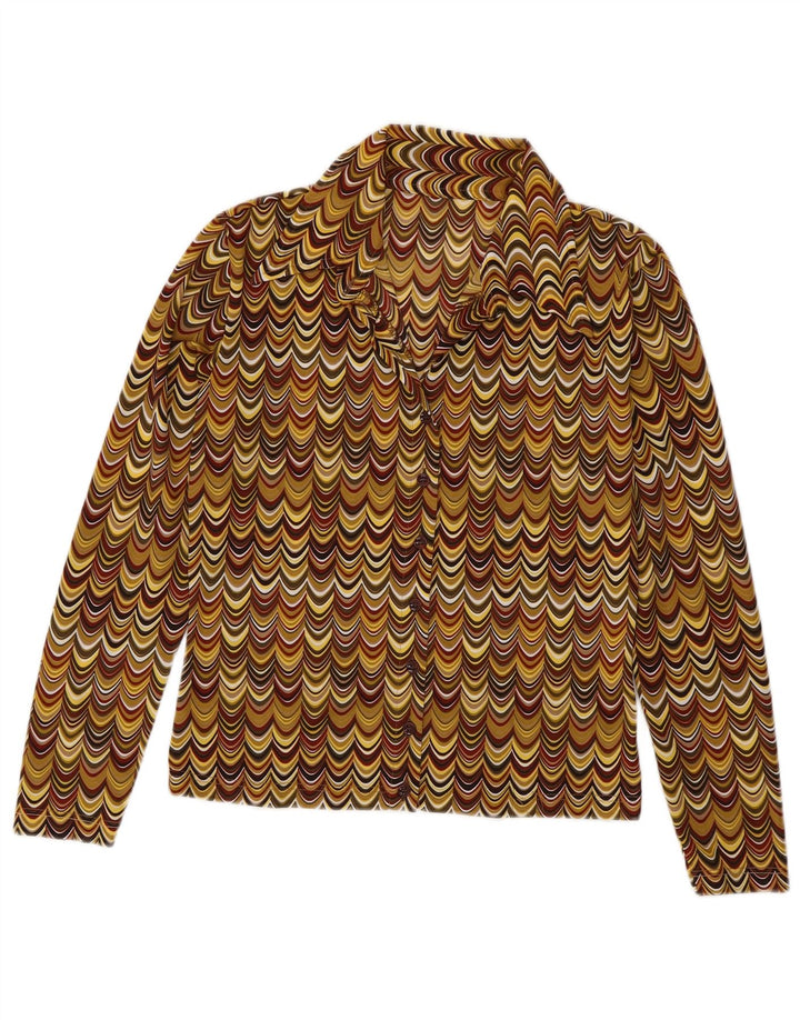 Vintage Womens Shirt Blouse UK 12 Medium Multicoloured Geometric