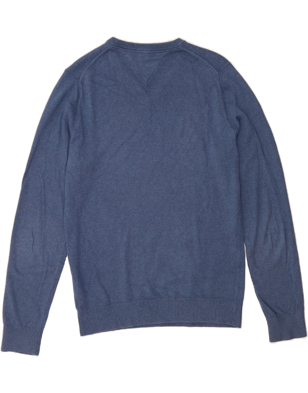 TOMMY HILFIGER Mens V-Neck Jumper Sweater Small Blue Cotton Vintage Tommy Hilfiger and Second-Hand Tommy Hilfiger from Messina Hembry 