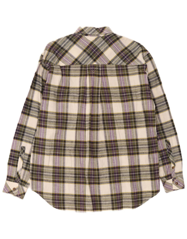 Vintage Mens Flannel Shirt Small Multicoloured Check Cotton