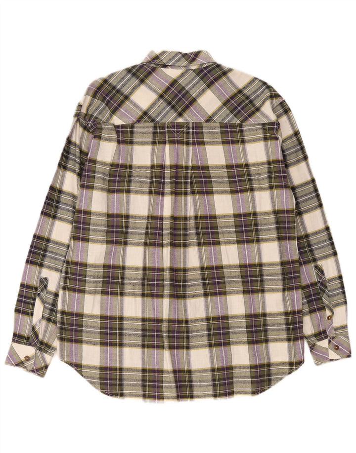 Vintage Mens Flannel Shirt Small Multicoloured Check Cotton