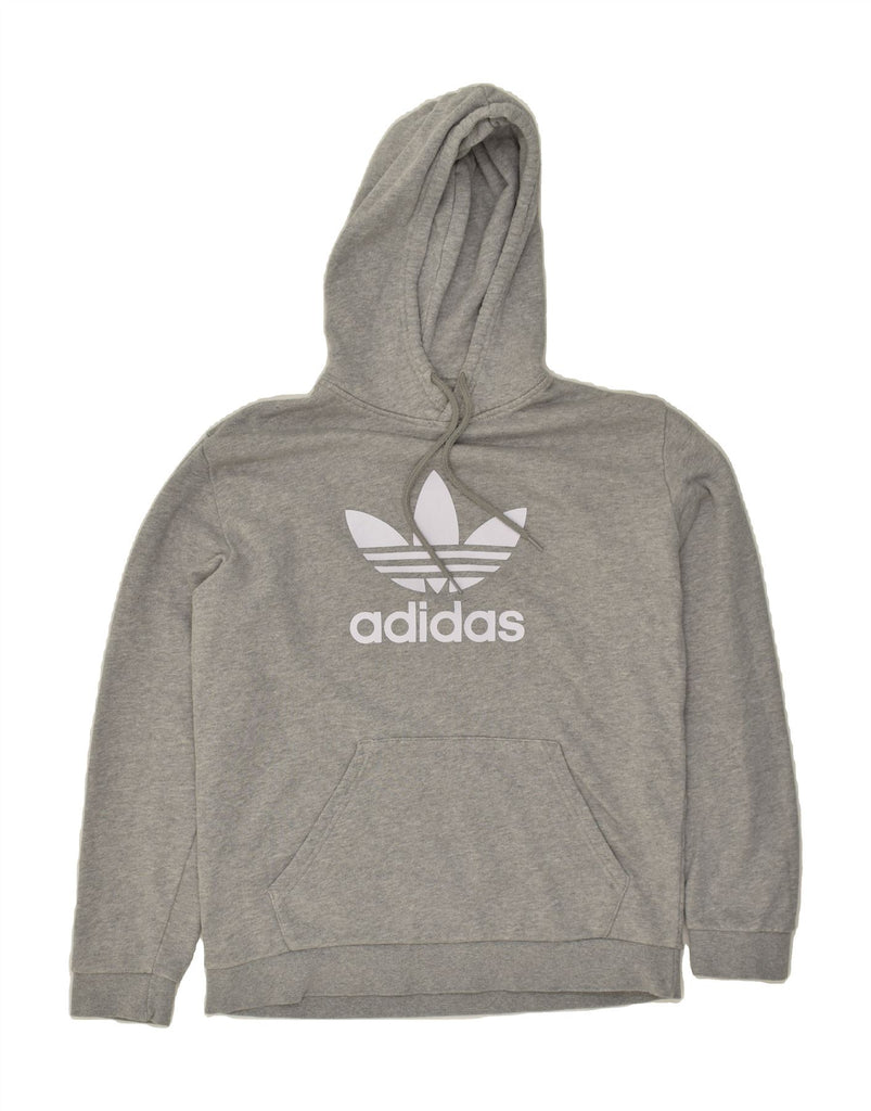 ADIDAS Mens Graphic Hoodie Jumper Medium Grey Cotton Vintage Adidas and Second-Hand Adidas from Messina Hembry 