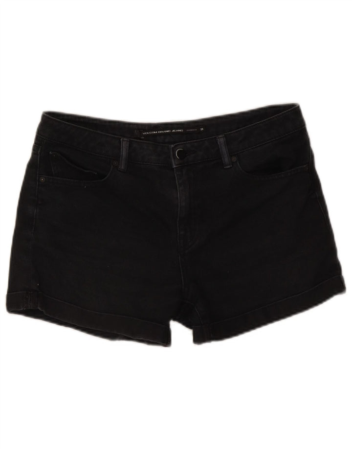Volcom Womens Boyfriend Fit Denim Shorts W28 Medium Black Cotton