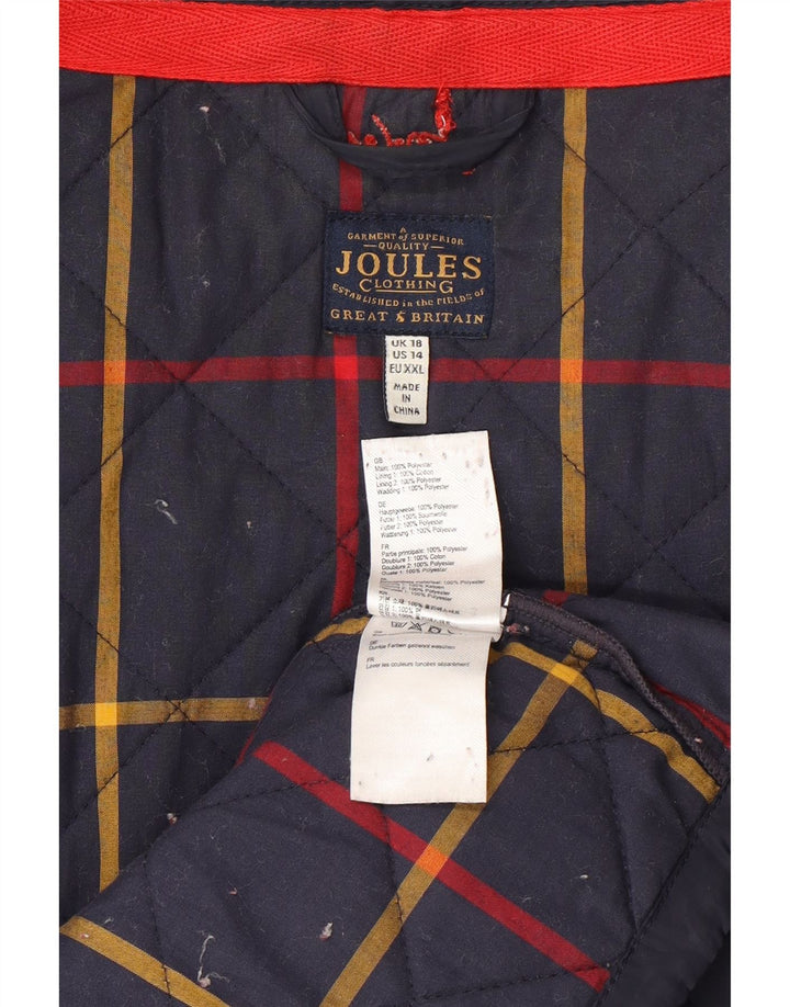 Joules Womens Quilted Jacket UK 18 XL Navy Blue Polyester