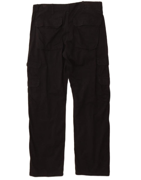 Wrangler Mens Straight Cargo Trousers W34 L32 Black Cotton