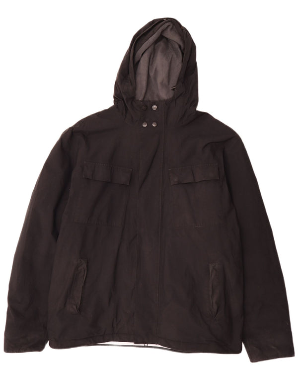 Henri Lloyd Mens Hooded Windbreaker Jacket UK 42 XL Black Nylon