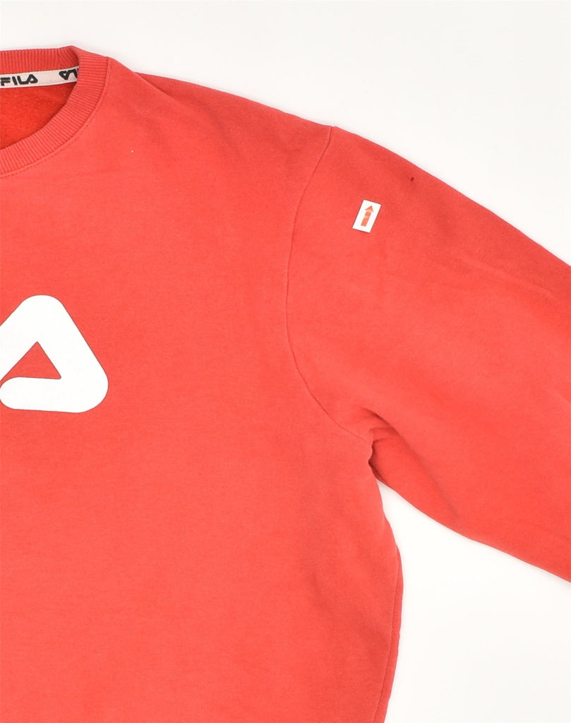 FILA Boys Graphic Sweatshirt Jumper 15-16 Years Red Cotton | Vintage Fila | Thrift | Second-Hand Fila | Used Clothing | Messina Hembry 