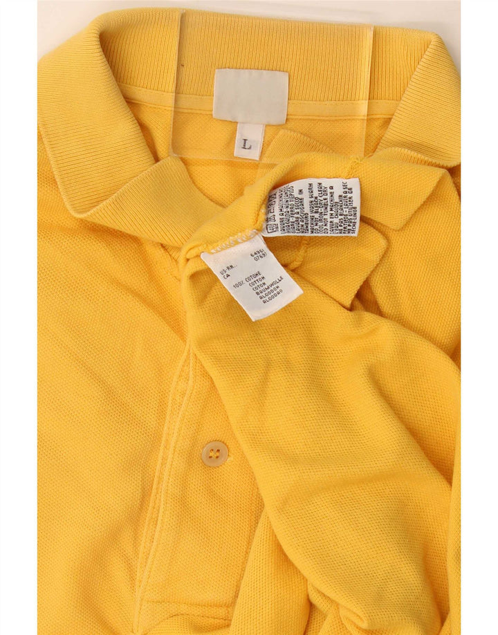 Benetton Mens Polo Shirt Large Yellow Cotton