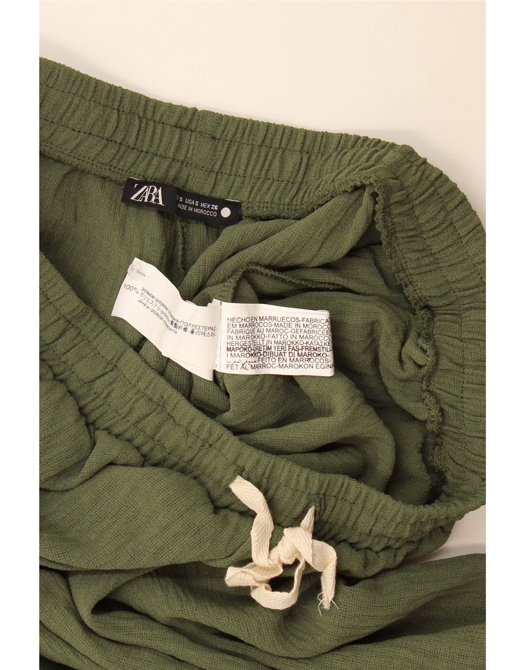 Zara Womens Joggers Casual Trousers Small Khaki Polyester