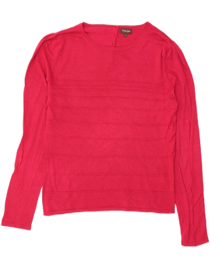 Phase Eight Womens Boat Neck Jumper Sweater UK 14 Medium Pink Striped