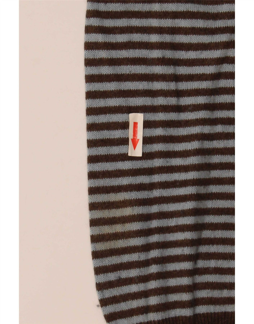 Gap Mens V-Neck Jumper Sweater Large Brown Striped Cotton