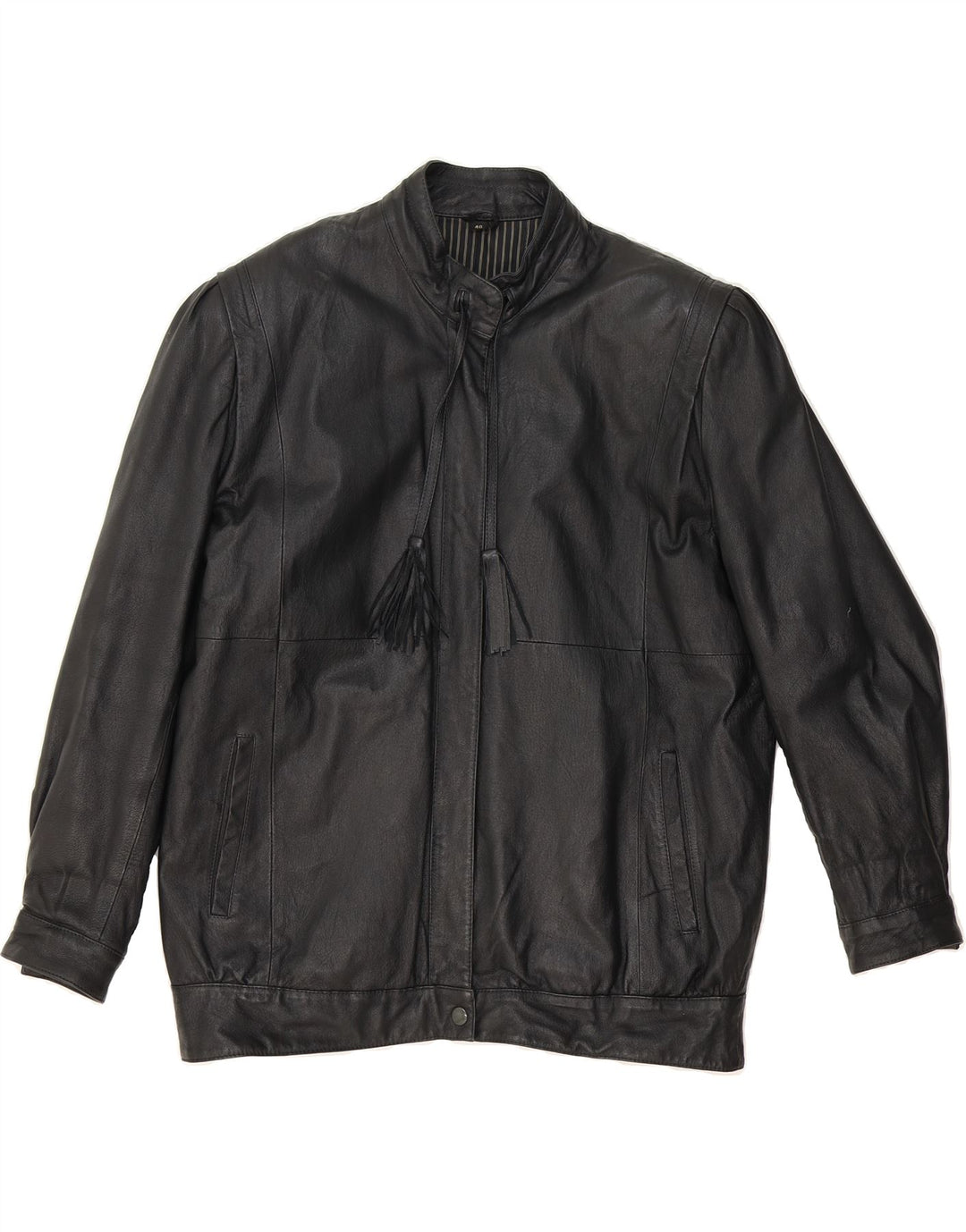 CANADA Womens Oversized Leather Jacket EU 40 Medium Black Leather Vintage Canada and Second-Hand Canada from Messina Hembry 
