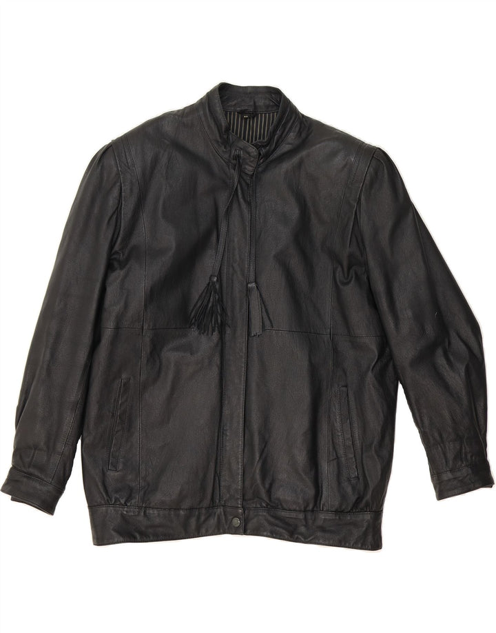 CANADA Womens Oversized Leather Jacket EU 40 Medium Black Leather Vintage Canada and Second-Hand Canada from Messina Hembry 
