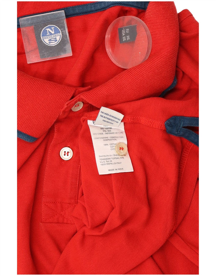 North Sails Mens Polo Shirt 2XL Red Cotton