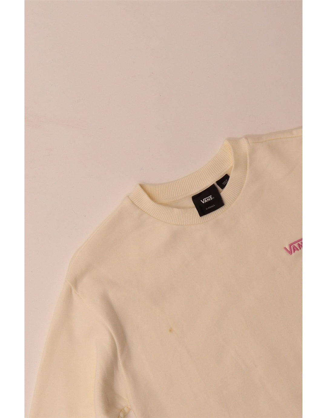 VANS Womens Sweatshirt Jumper UK 6 XS Off White Cotton