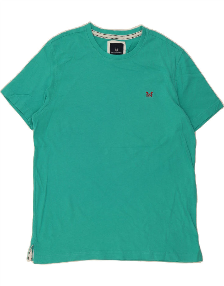 CREW CLOTHING Mens T-Shirt Top Large Turquoise Cotton Vintage Crew Clothing and Second-Hand Crew Clothing from Messina Hembry 