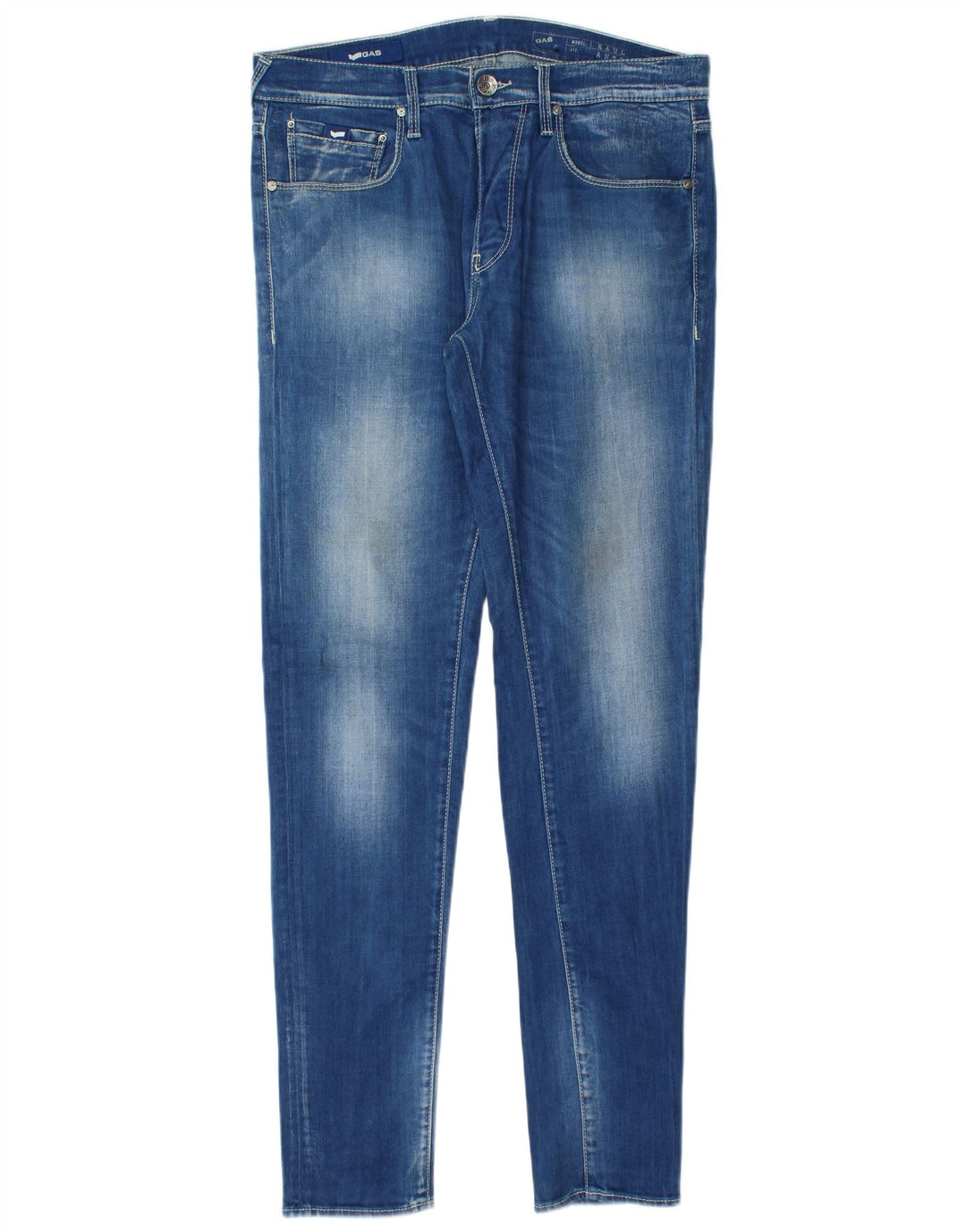 Gas Mens Slim Jeans W32 L34 Blue Cotton