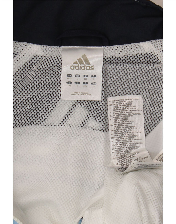 Adidas Mens Tracksuit Top Jacket UK 44/46 Large White Colourblock Polyester
