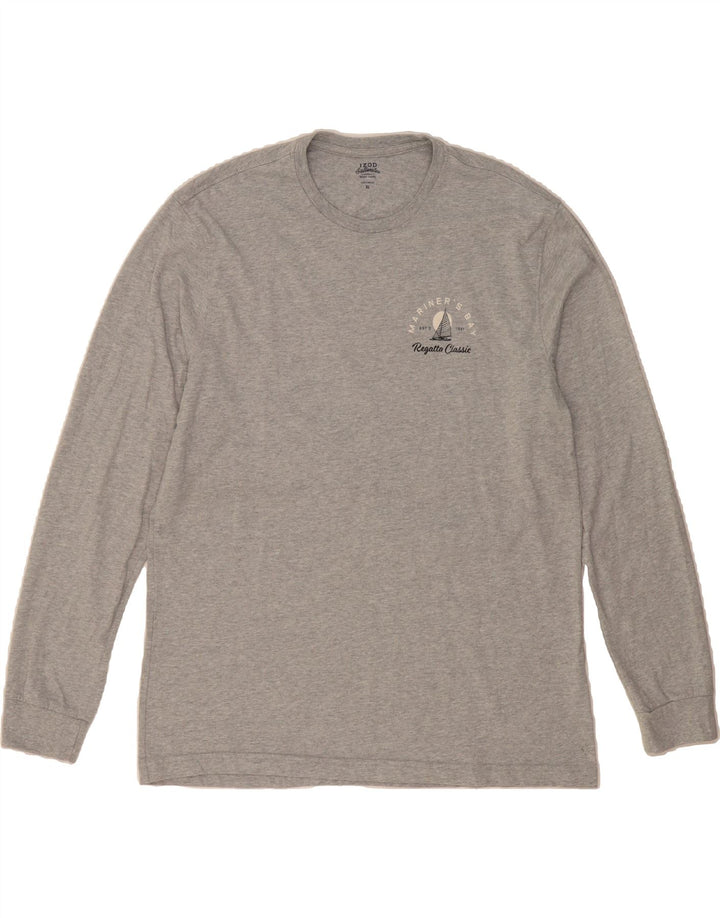 IZOD Mens Salt Water Graphic Top Long Sleeve XL Grey Cotton Vintage Izod and Second-Hand Izod from Messina Hembry 