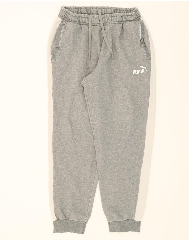 PUMA Mens Tracksuit Trousers Joggers Large  Grey Colourblock Cotton Vintage Puma and Second-Hand Puma from Messina Hembry 
