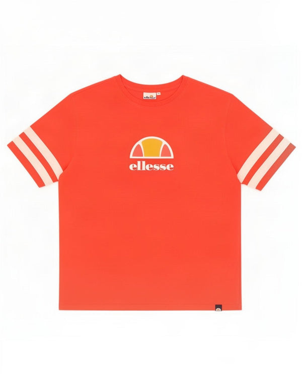 Ellesse Mens Graphic T-Shirt Top Medium Red Colourblock