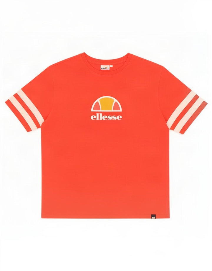 Ellesse Mens Graphic T-Shirt Top Medium Red Colourblock