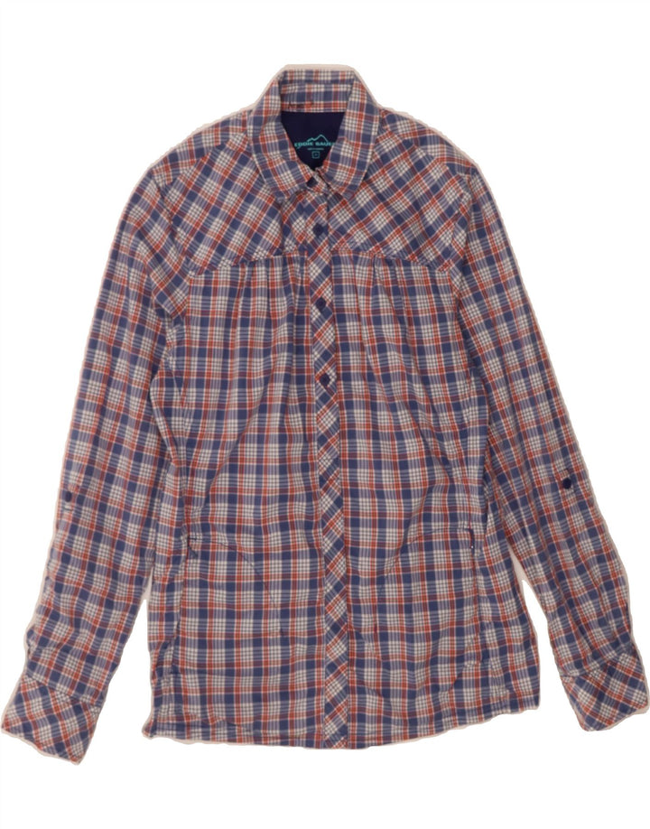 EDDIE BAUER Womens Shirt UK 14 Medium Multicoloured Check Polyester Vintage Eddie Bauer and Second-Hand Eddie Bauer from Messina Hembry 