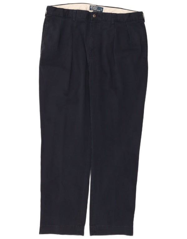 POLO RALPH LAUREN Mens Pegged Chino Trousers W38 L32 Navy Blue Cotton