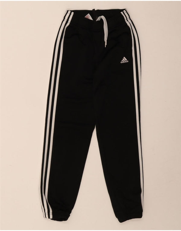 Adidas Boys Tracksuit Trousers Joggers 9-10 Years Black Polyester