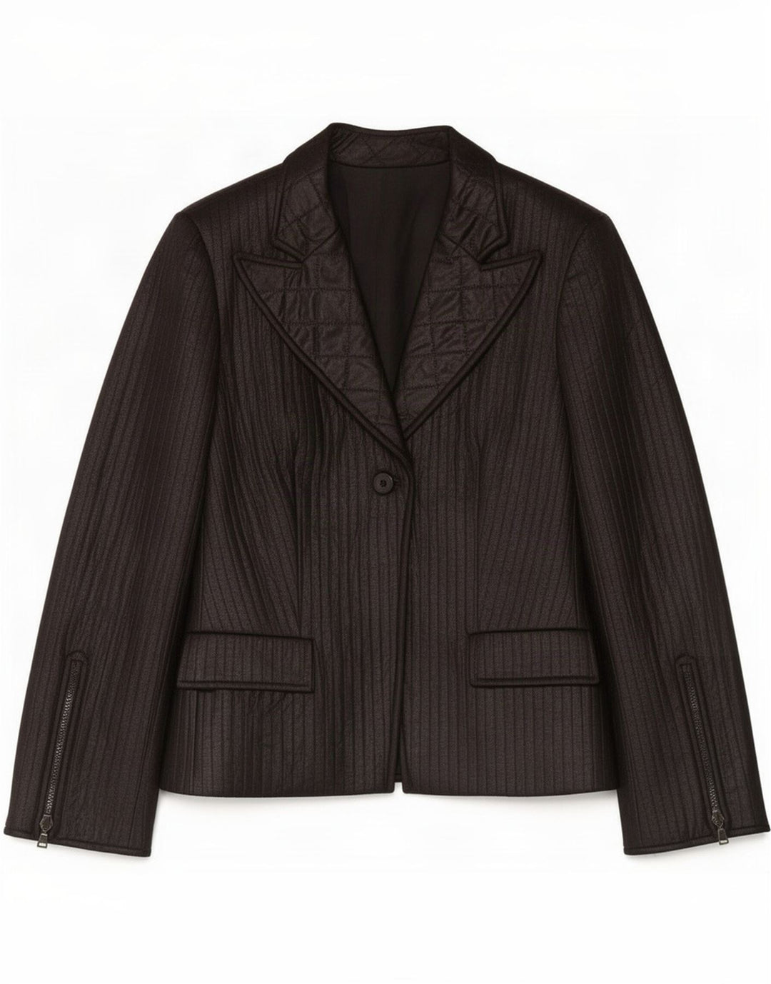 Vintage Womens 1 Button Blazer Jacket IT 48 XL Black Polyester
