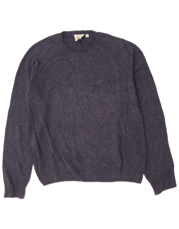 Timberland Mens Crew Neck Jumper Sweater XL Navy Blue Flecked Cotton