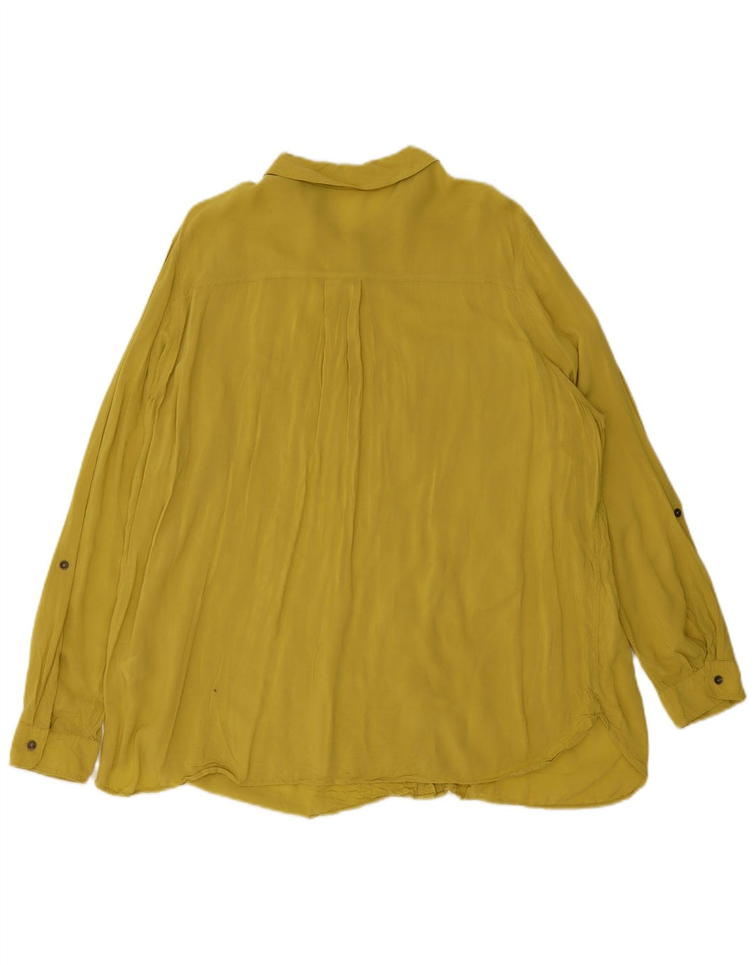 Marks & Spencer Womens Shirt Blouse UK 20 2XL Yellow Viscose